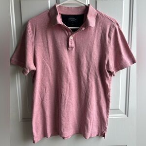Banana Republic Men's Dress Polo Short Sleeve Shirt Pink 100% Cotton Medium